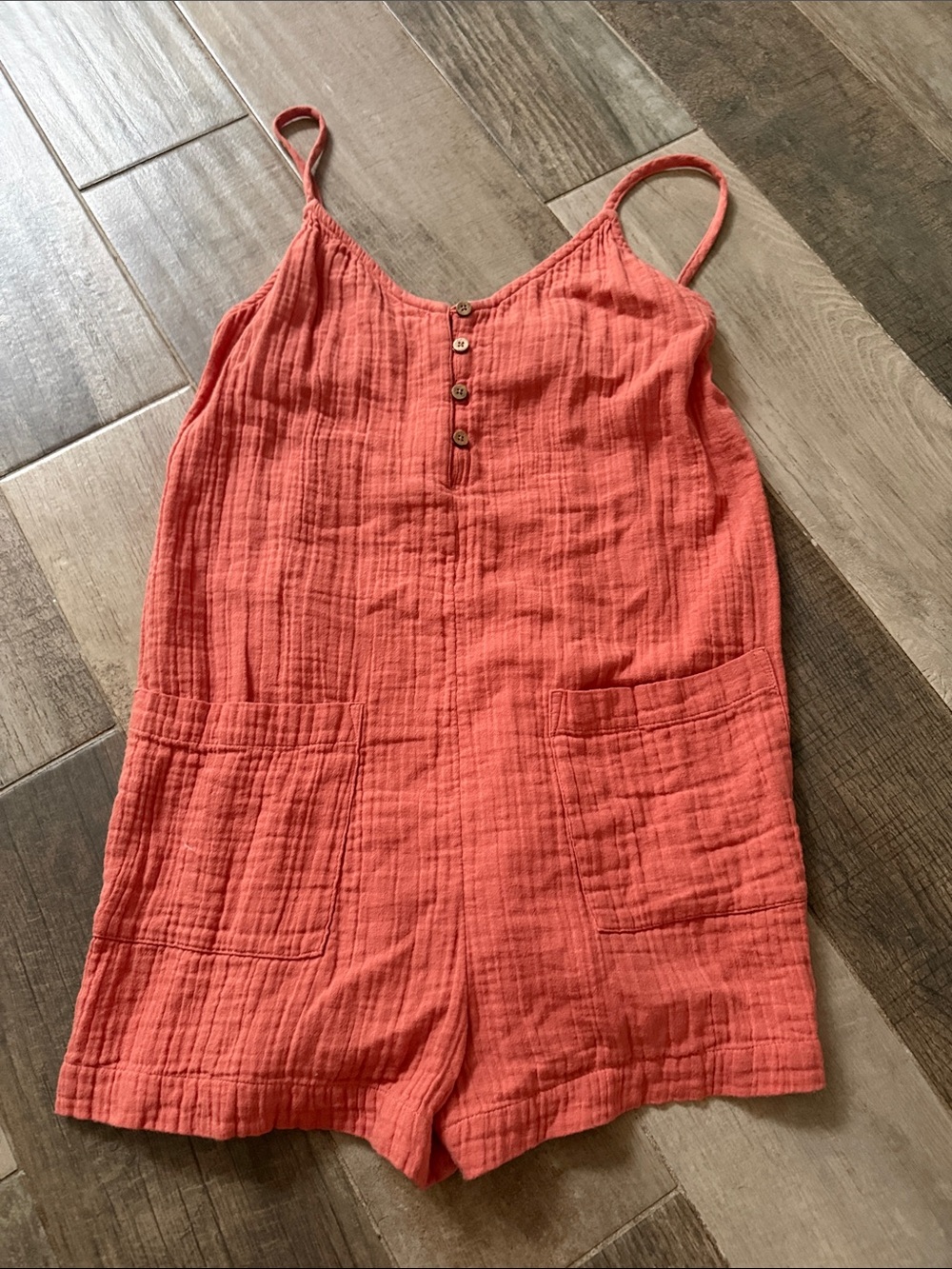 Roxy Coral gauze Spaghetti-Strap Romper/shortalls